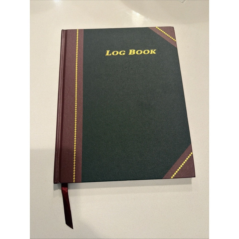 Adams Log Book, 8-1/8" x 10-3/8", 150 Pages Maroon Black